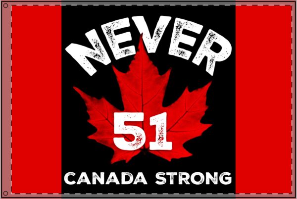 NEVER 51, Canada-themed Double Sided Flag, Funny Home Decor, Outdoor Flag,